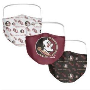 Florida State FSU Seminoles Fanatics Face Covering 3-Pack Brand New